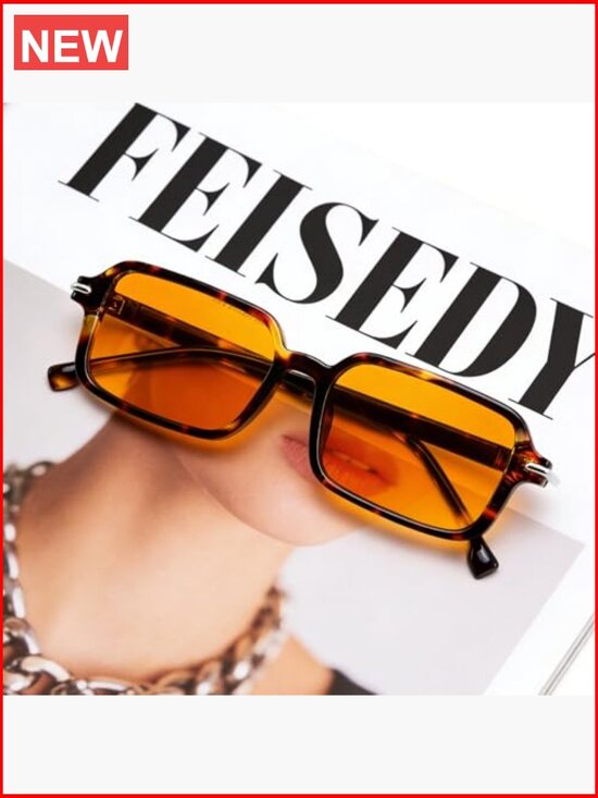 Trendy Rectangle Sunglasses Retro Narrow Thin Slim Square Sun UV400 main image 7